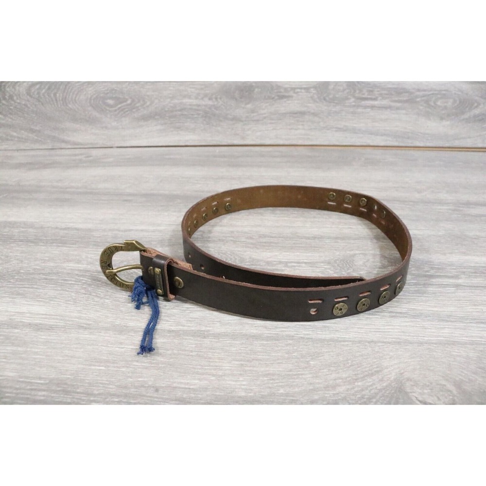 True Religion Women's Brown leather belt Horseshoe Buckle Size 24